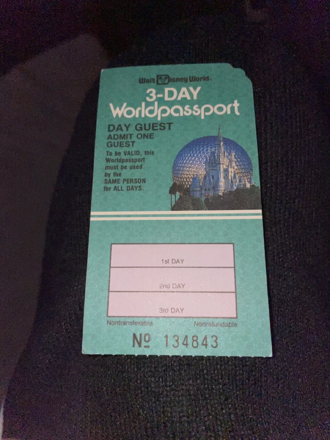 UNUSED Walt Disney World 3-Day Worldpassport Ticket image indicator(2)