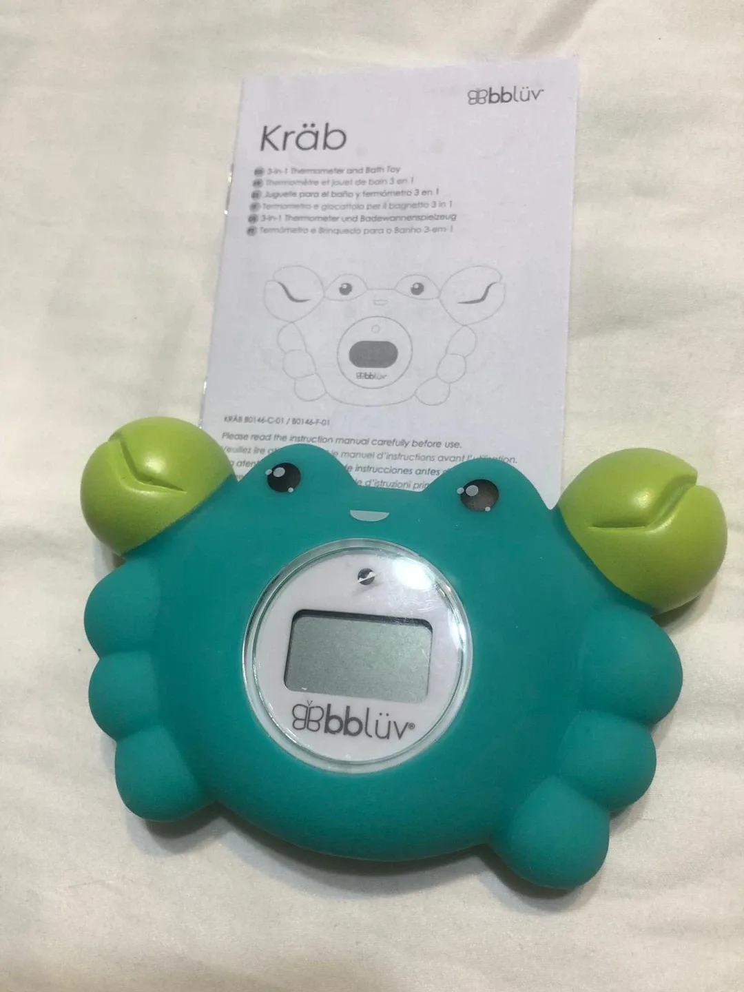 New bbbluv Krab 3-in-1 Thermometer & Bath Toy