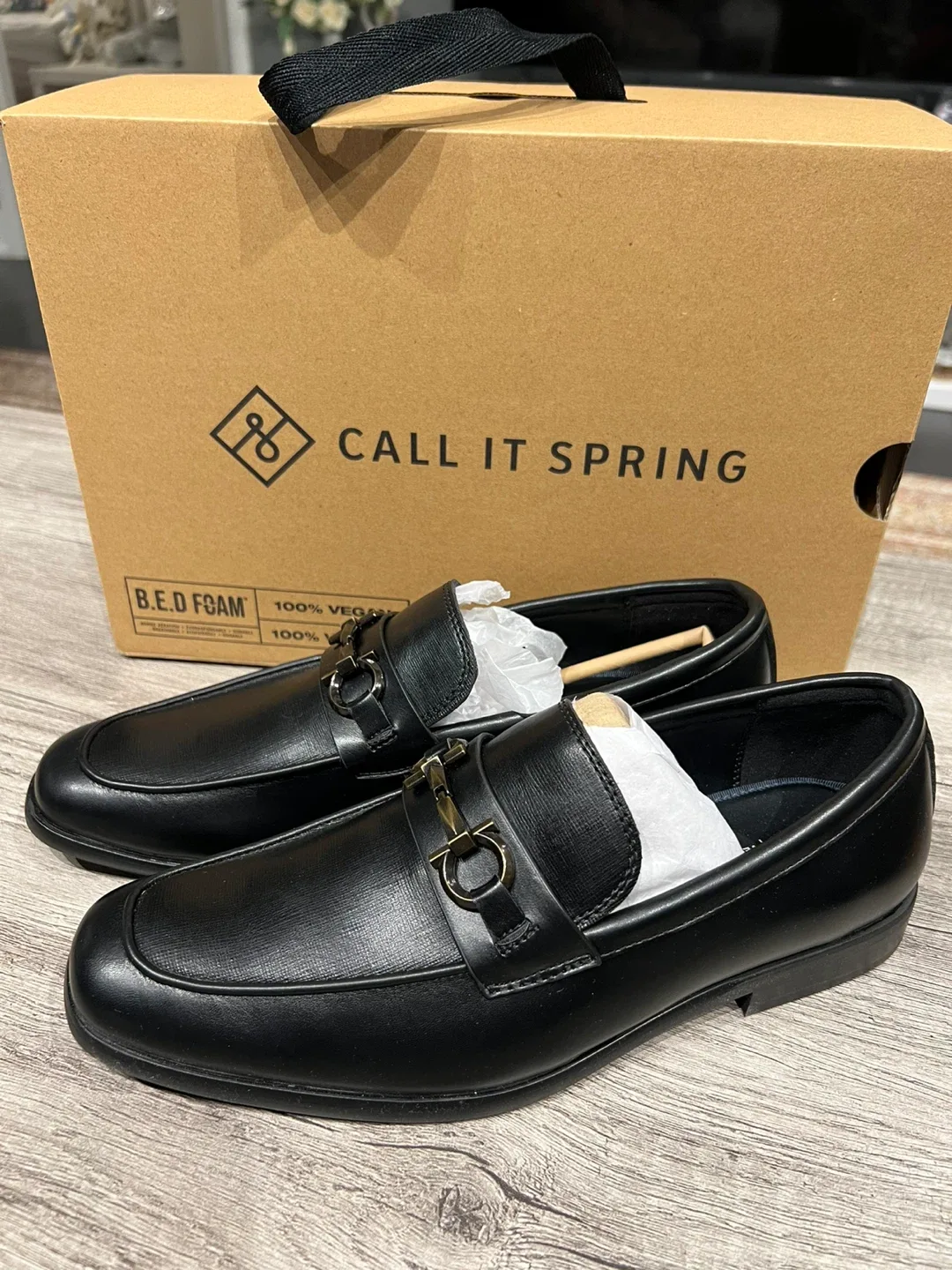 Call It Spring Vegan Black Loafers - Brand New in Box