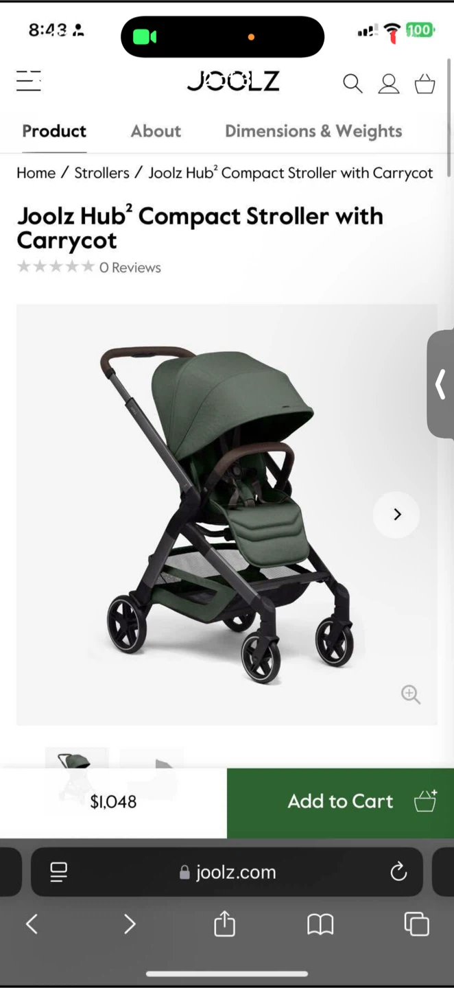 Joolz Hub² Space Black Carrycot - Like New! - photo 2