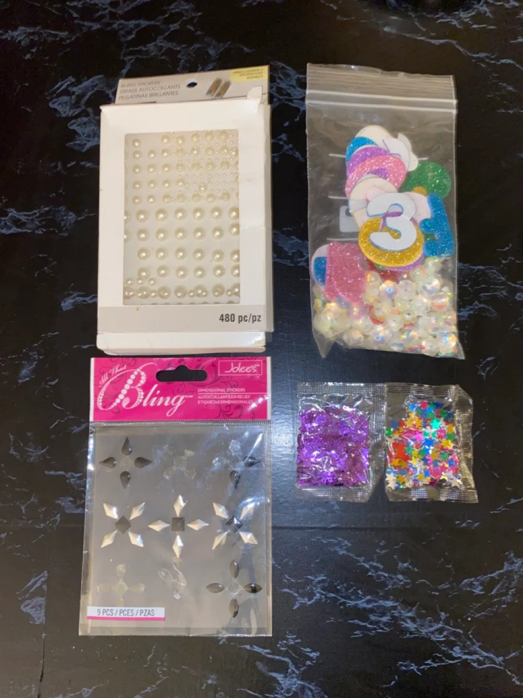 Craft Supplies Bundle: Stickers, Sequins, Foil Balloons image indicator(2)