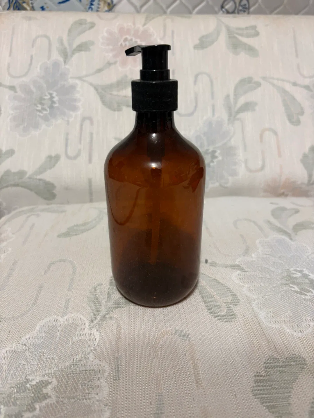 Amber Glass Bottle with Black Pump