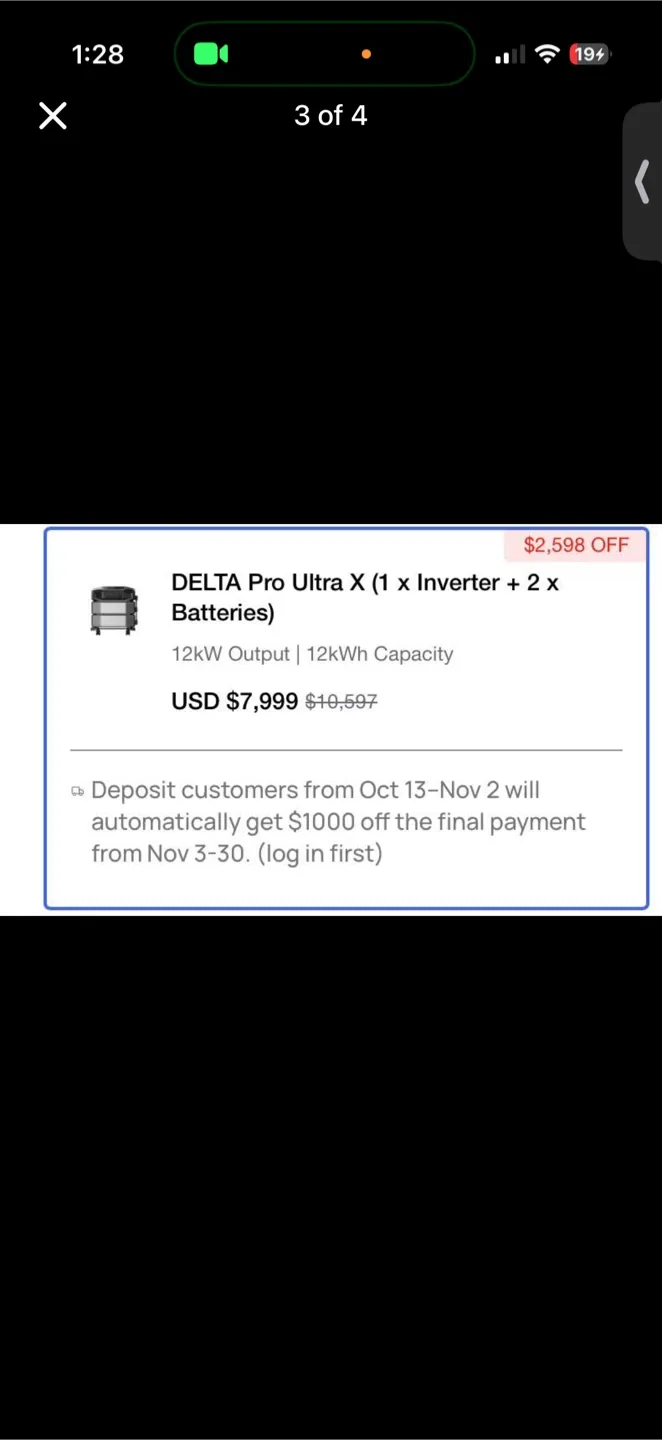 EcoFlow Delta Pro Ultra X (1 Inverter + 2 Batteries) image indicator(3)