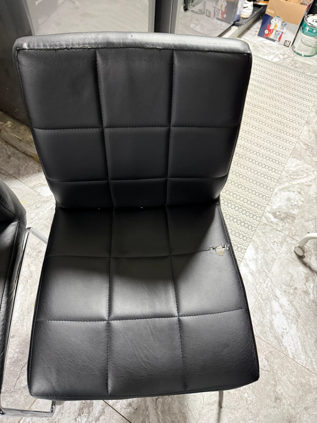 Black Leather & Chrome Accent Chairs - Set of 4 - photo 4