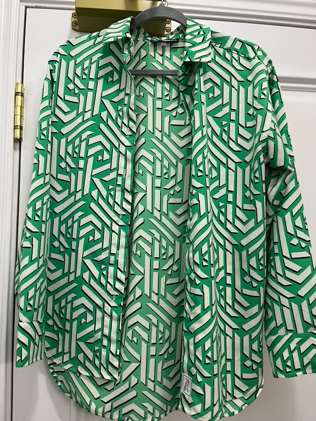 Karl Lagerfeld Paris XS Green Patterned Blouse