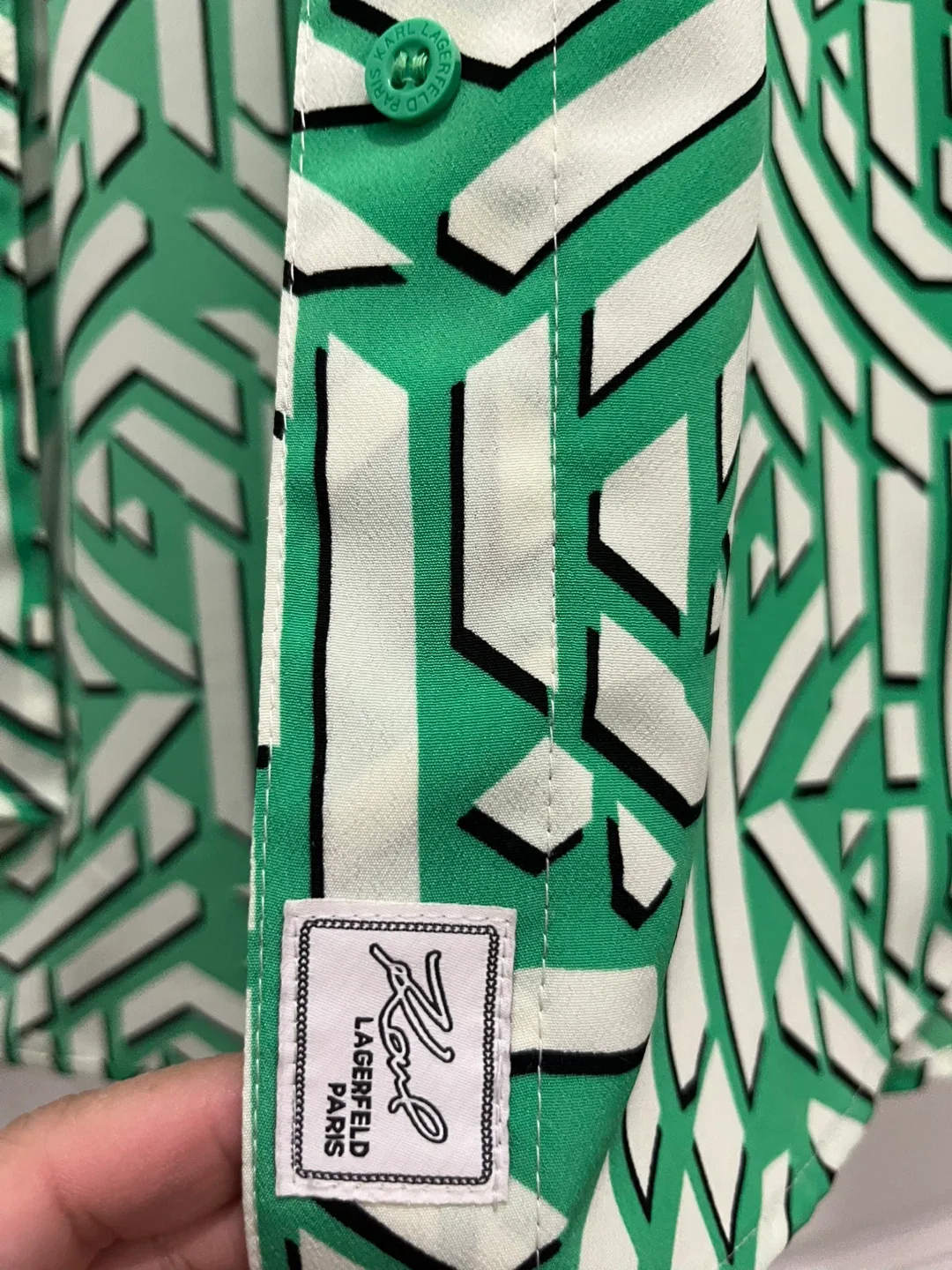 Karl Lagerfeld Paris XS Green Patterned Blouse image indicator(2)