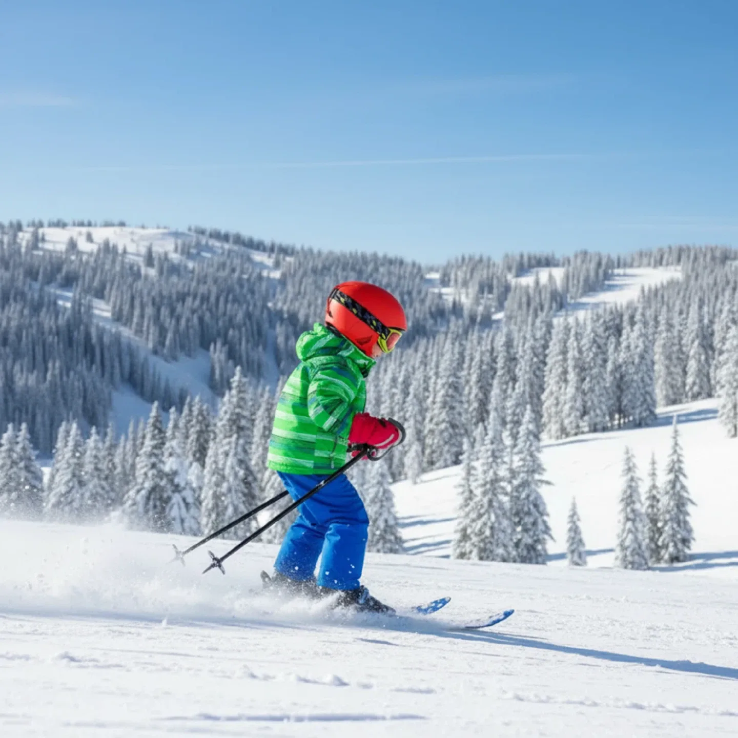 First Tracks Kids Skis with Poles - 65cm