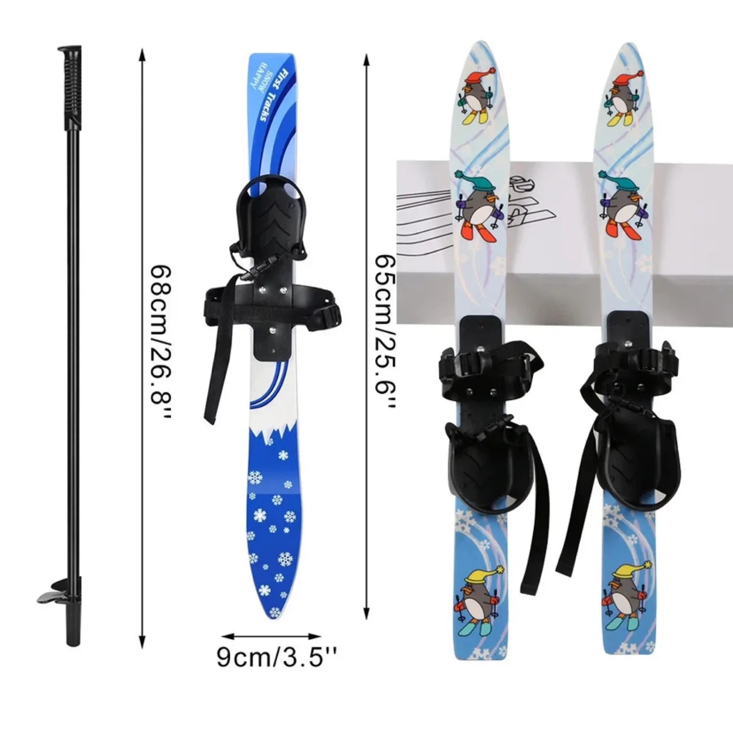 First Tracks Kids Skis with Poles - 65cm image indicator(2)