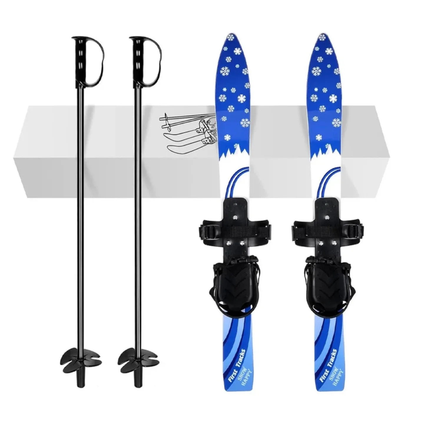 First Tracks Kids Skis with Poles - 65cm image indicator(5)
