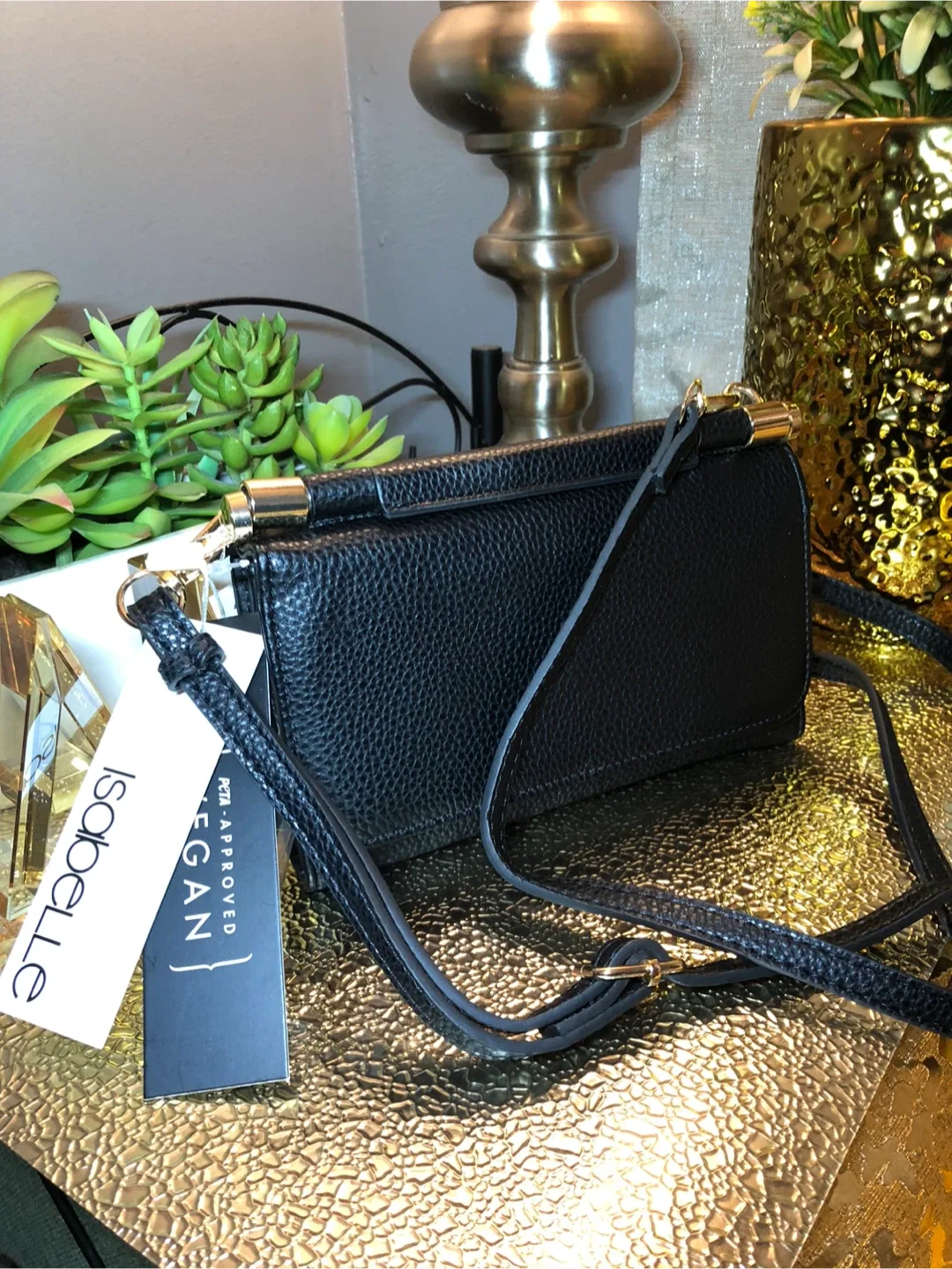 Isabelle Vegan Black Crossbody Bag image indicator(2)