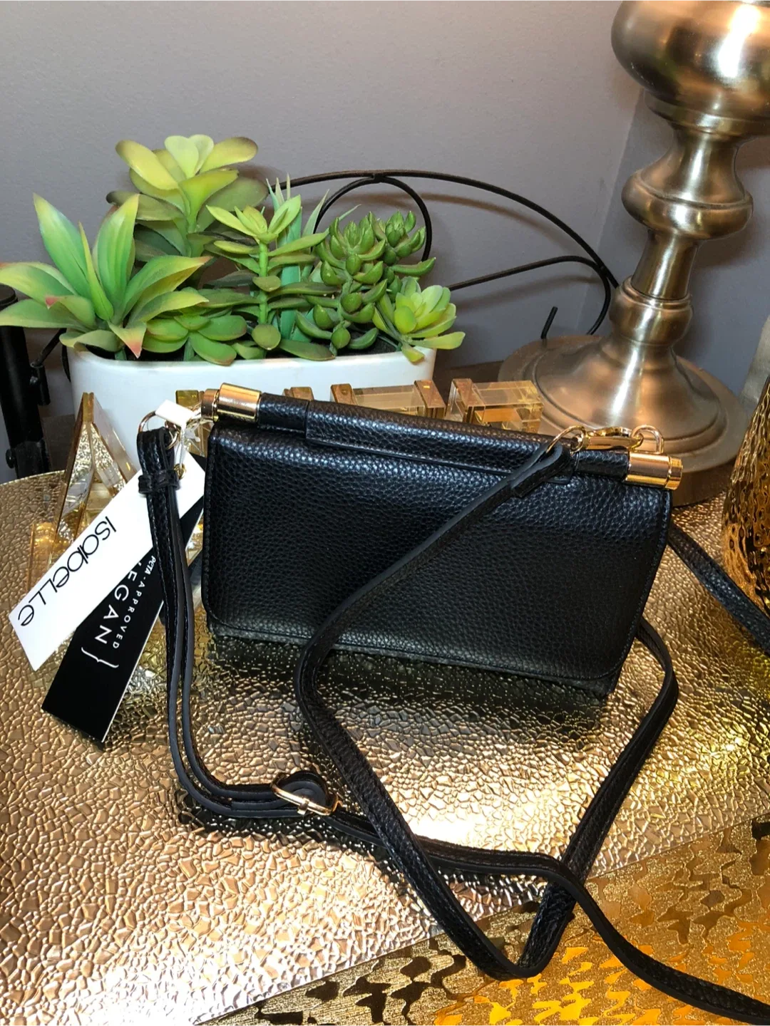 Isabelle Vegan Black Crossbody Bag image indicator(3)