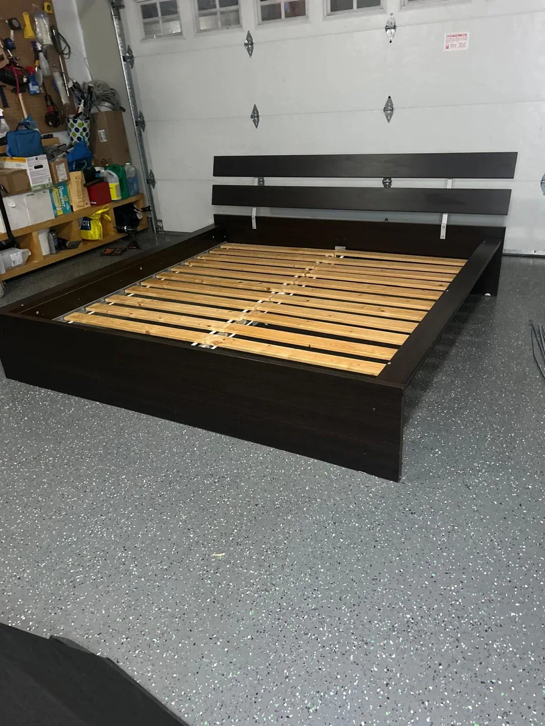 Queen Bed Frame - Dark Brown