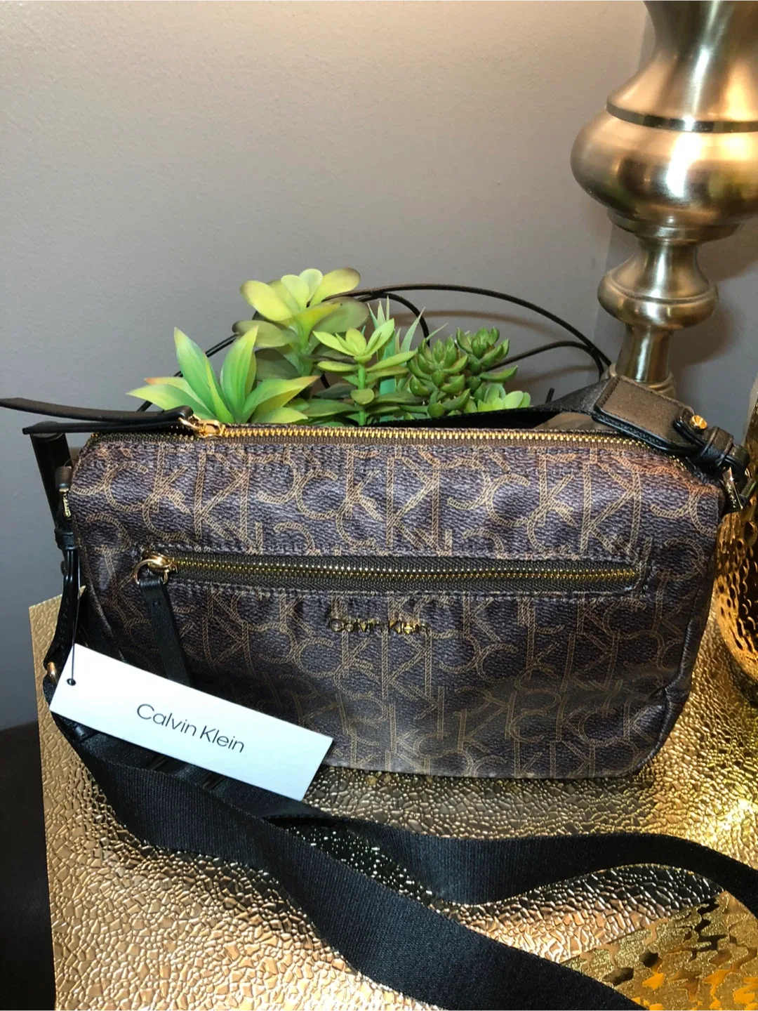 Calvin Klein Brown Patterned Crossbody Bag image indicator(4)
