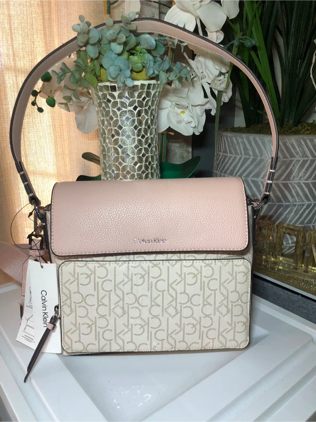 Calvin Klein Crossbody Bag - Pink & Beige