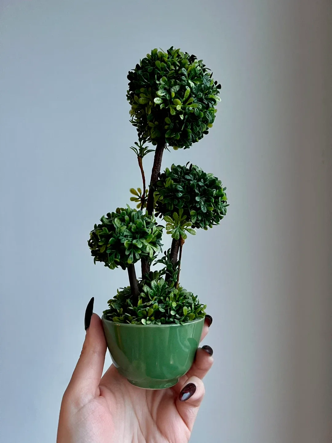 Artificial Bonsai Tree in Green Ceramic Pot