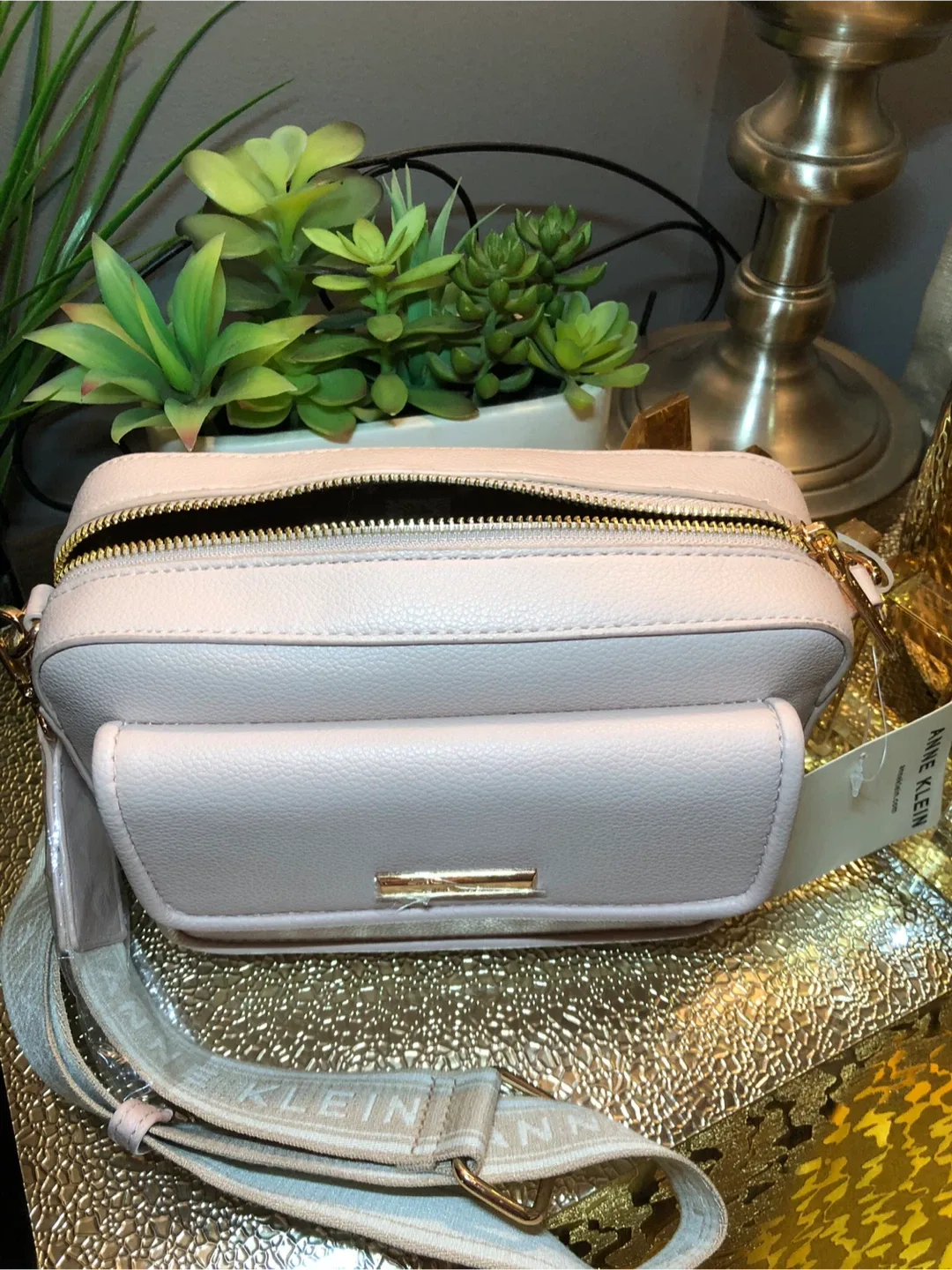 Anne Klein Dusty Pink Crossbody Bag - New with Tags! image indicator(5)