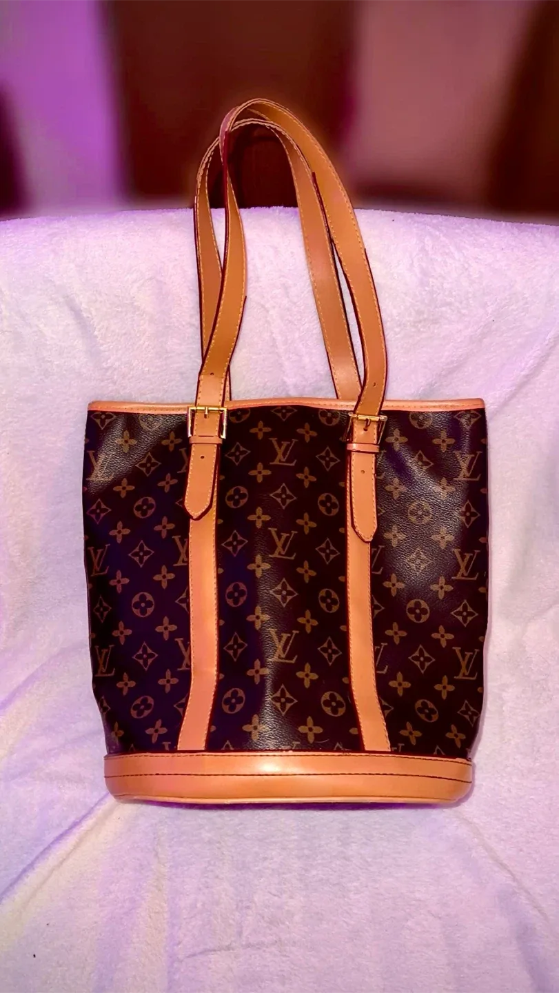 Louis Vuitton Monogram Brown Leather Tote Bag