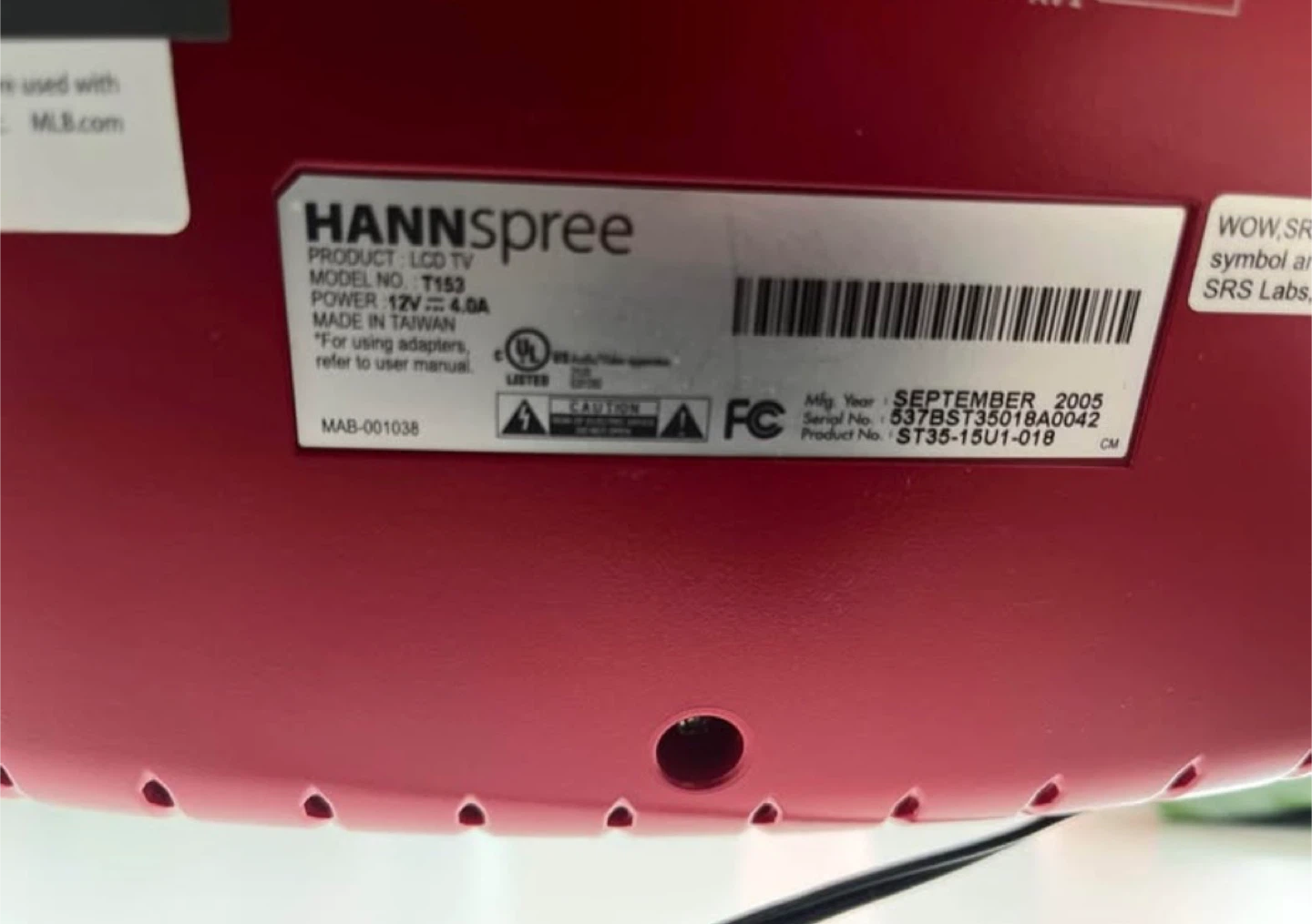 Hannspree Reds MLB LCD TV - Model T153 - photo 4