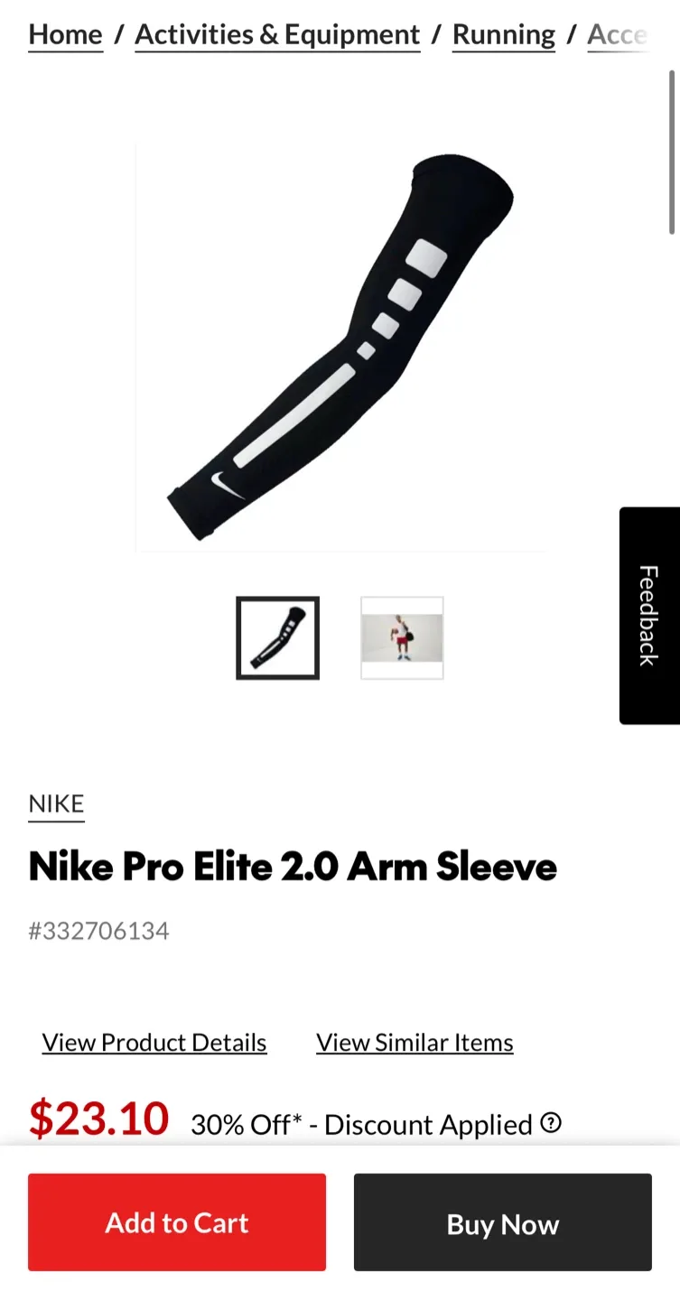 Blue Nike Pro Elite 2.0 Arm Sleeves image indicator(5)