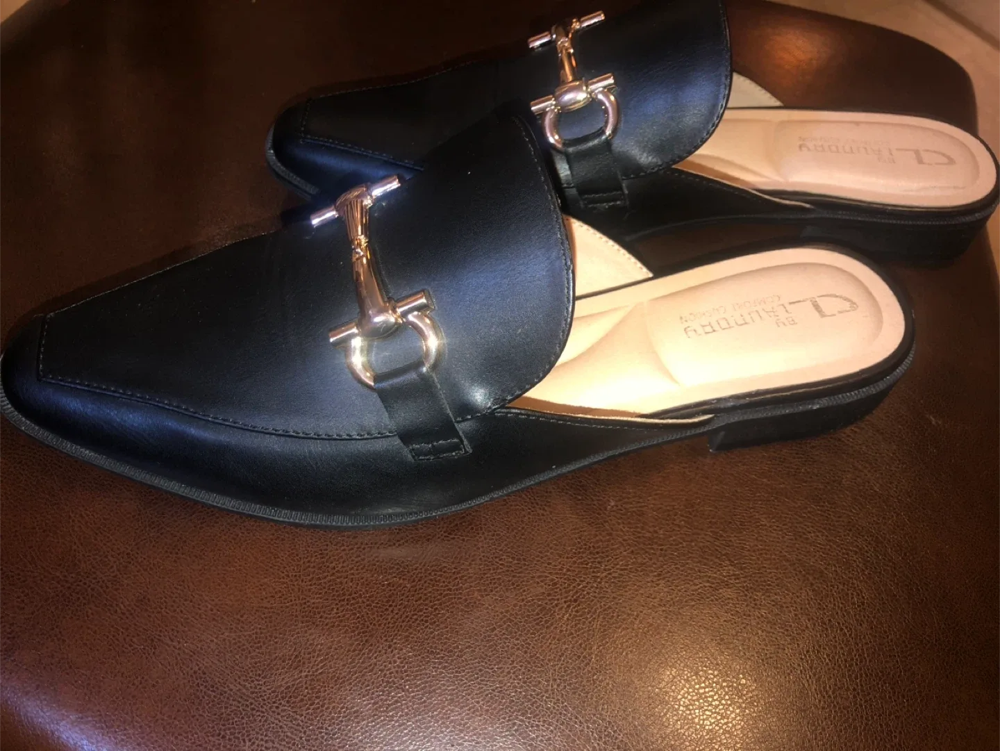 NEW CL by Laundry Black Mules size 8