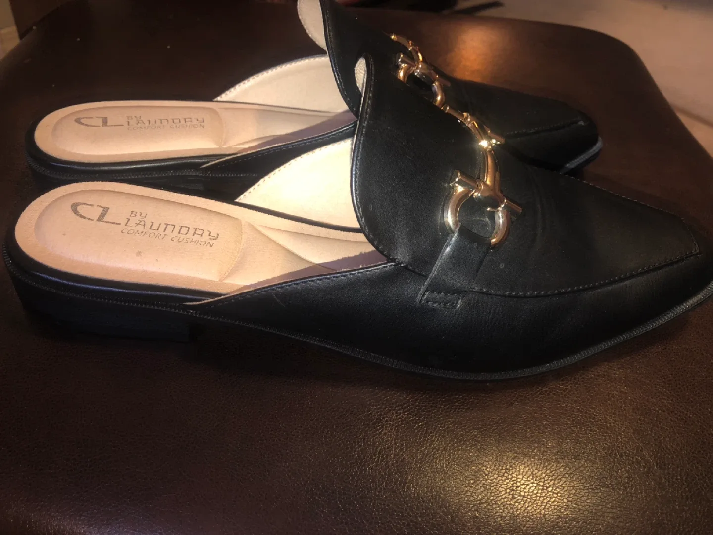 NEW CL by Laundry Black Mules size 8 image indicator(4)