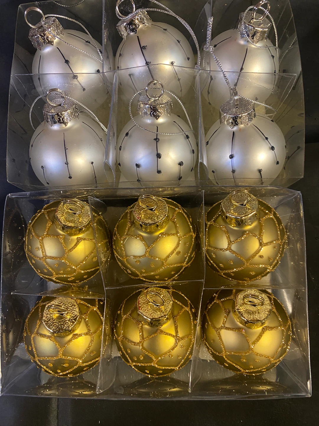 Set of 24 Seamless Glass Christmas Tree Ornaments - 67mm / 2.63" - photo 4