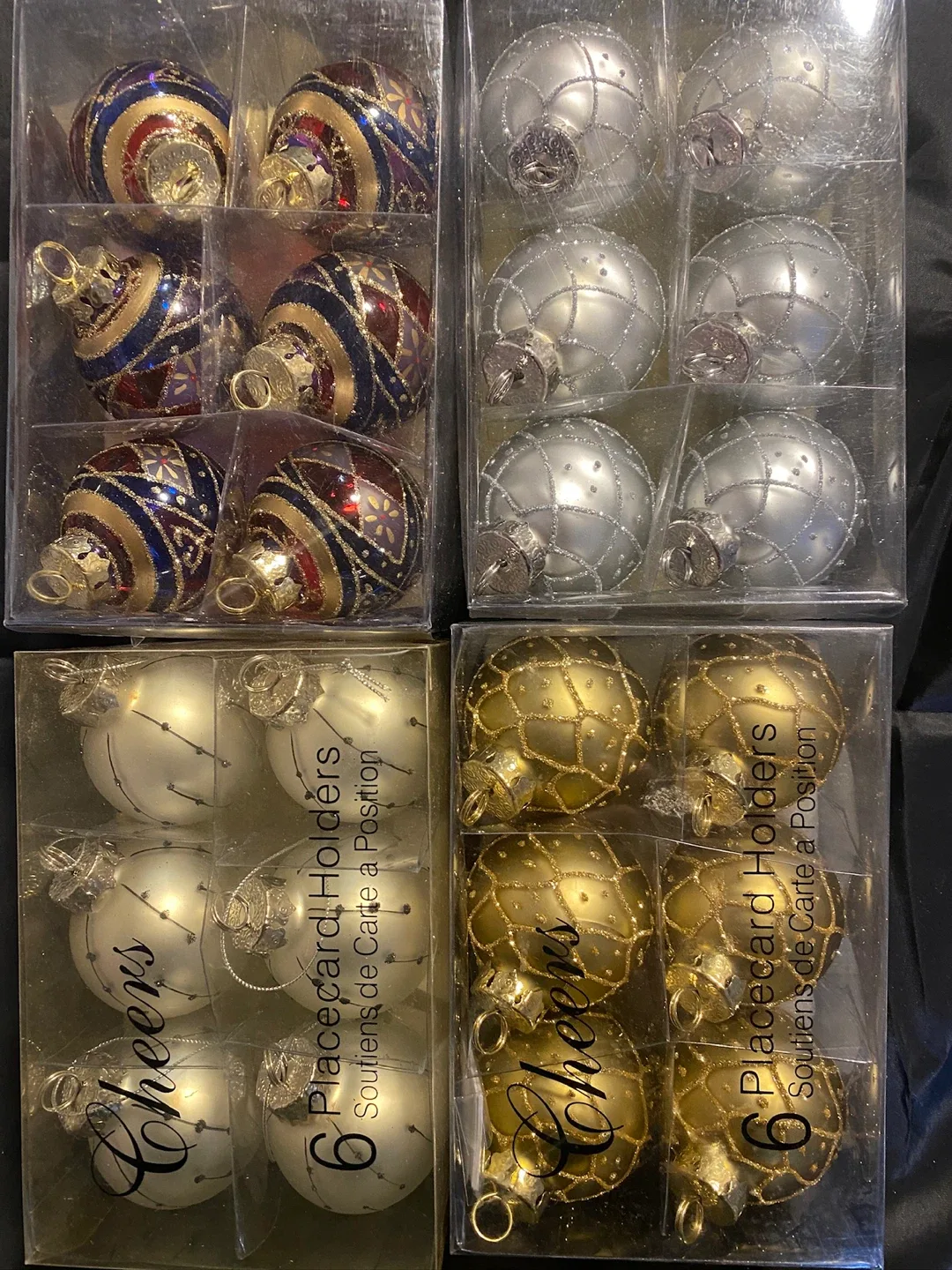 Set of 24 Seamless Glass Christmas Tree Ornaments - 67mm / 2.63" image indicator(2)