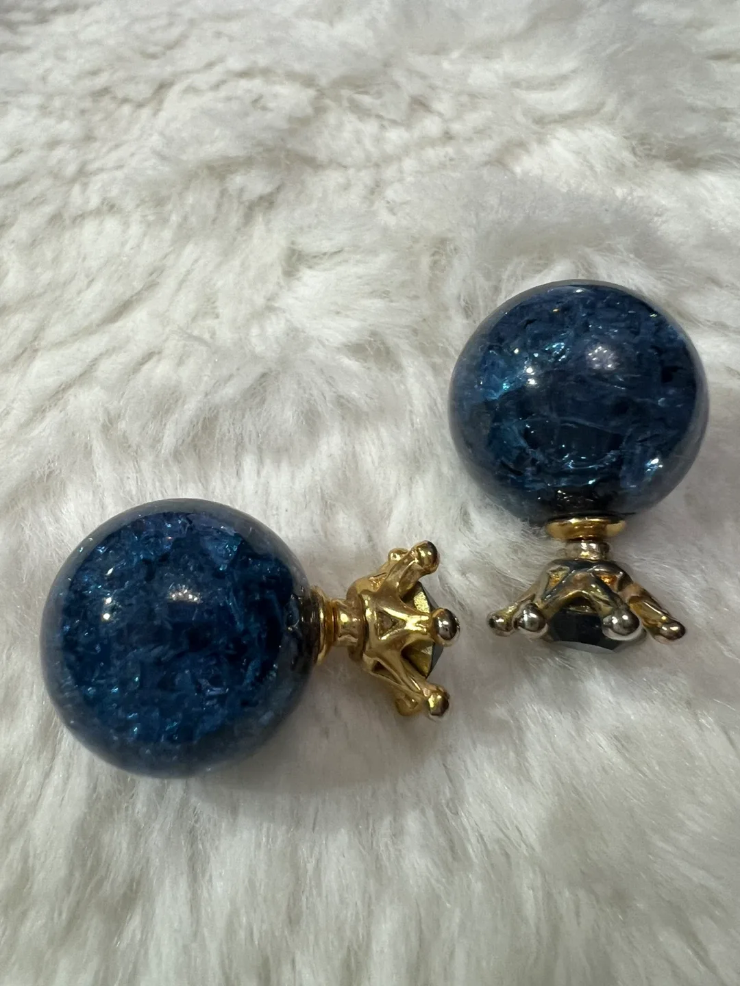 Blue Stone Stud Earrings