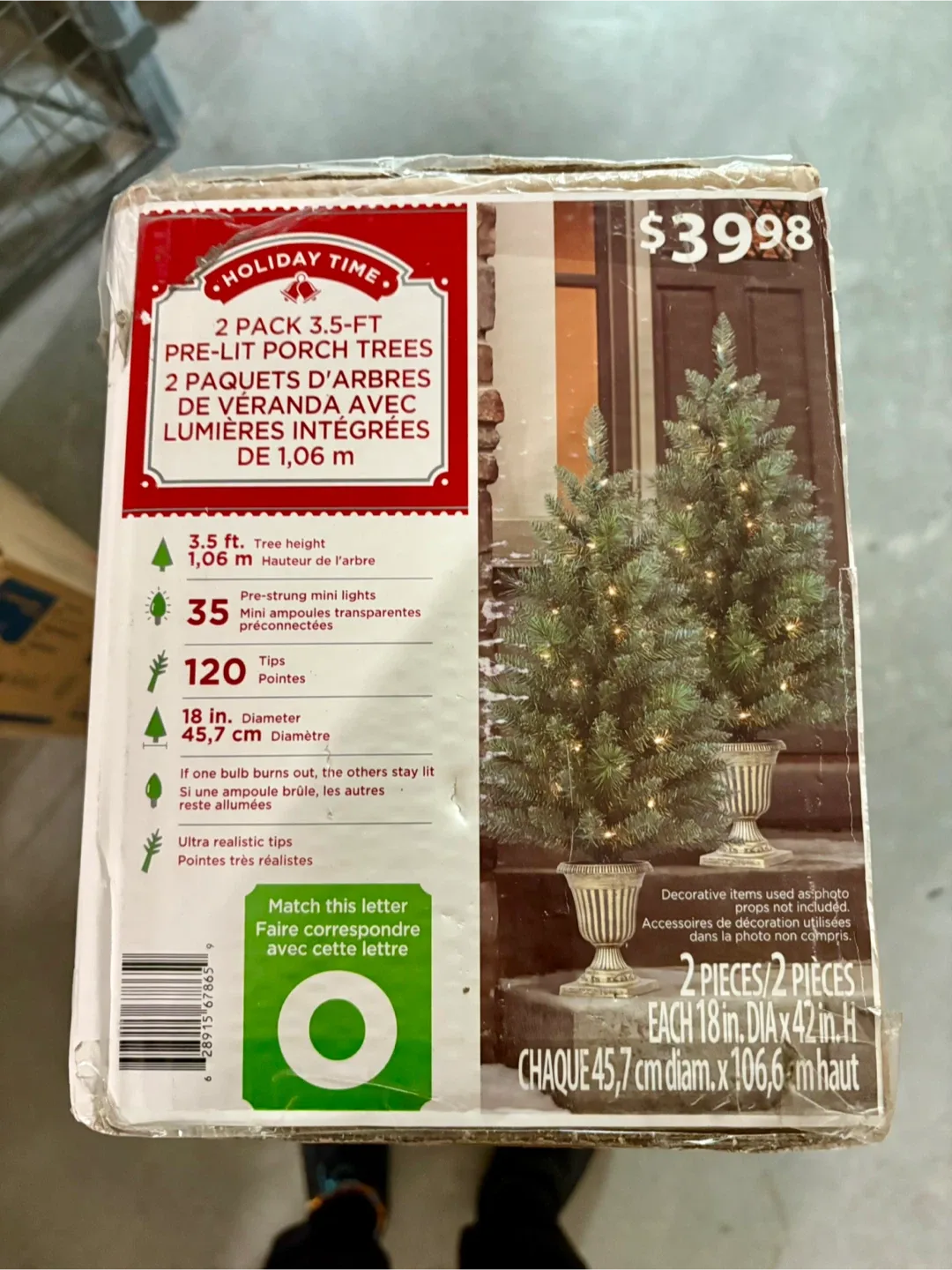 Holiday Time 2-Pack Pre-Lit Porch Trees
