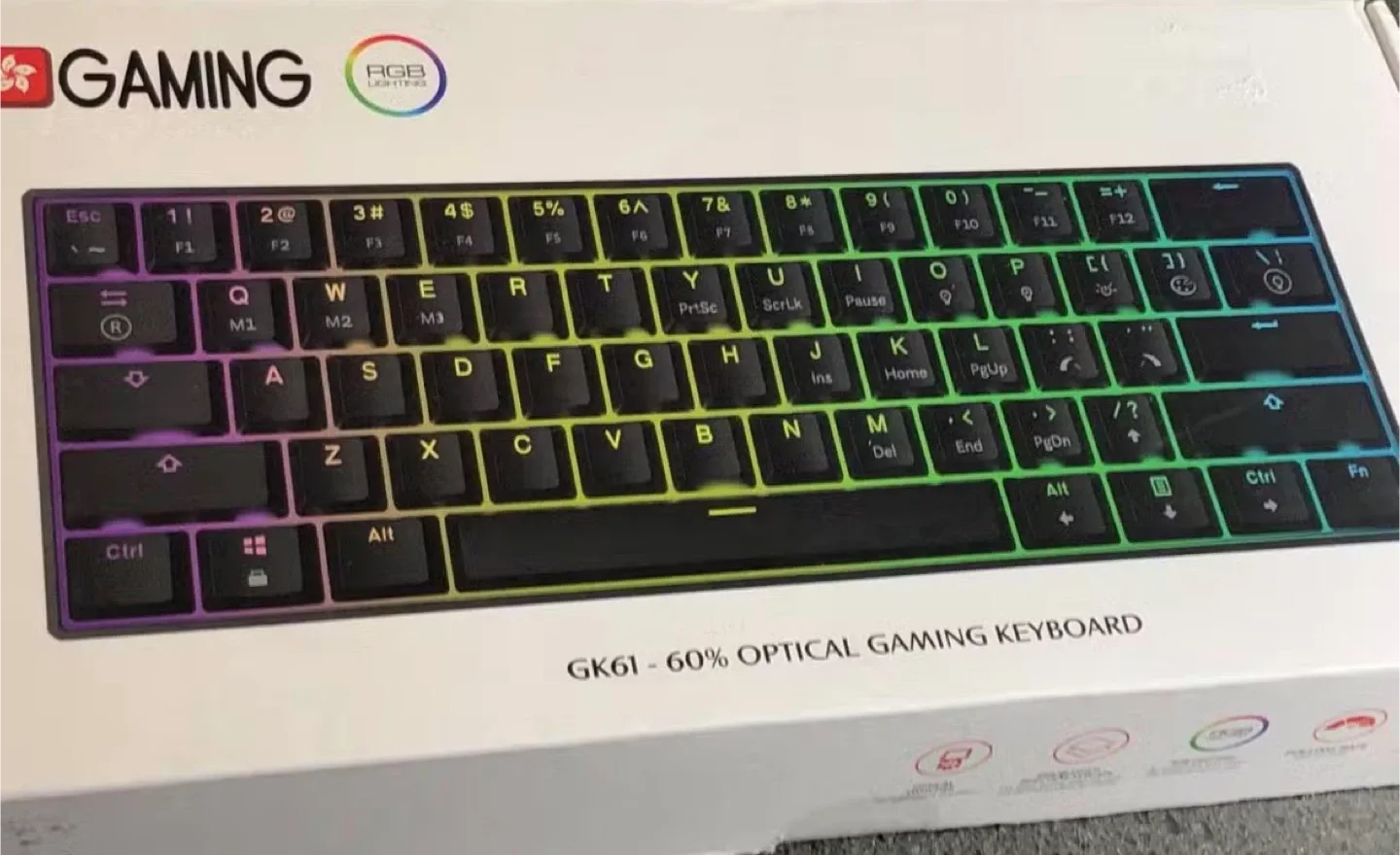 HK Gaming GK61 - 60% Optical Gaming Keyboard - New image indicator(2)