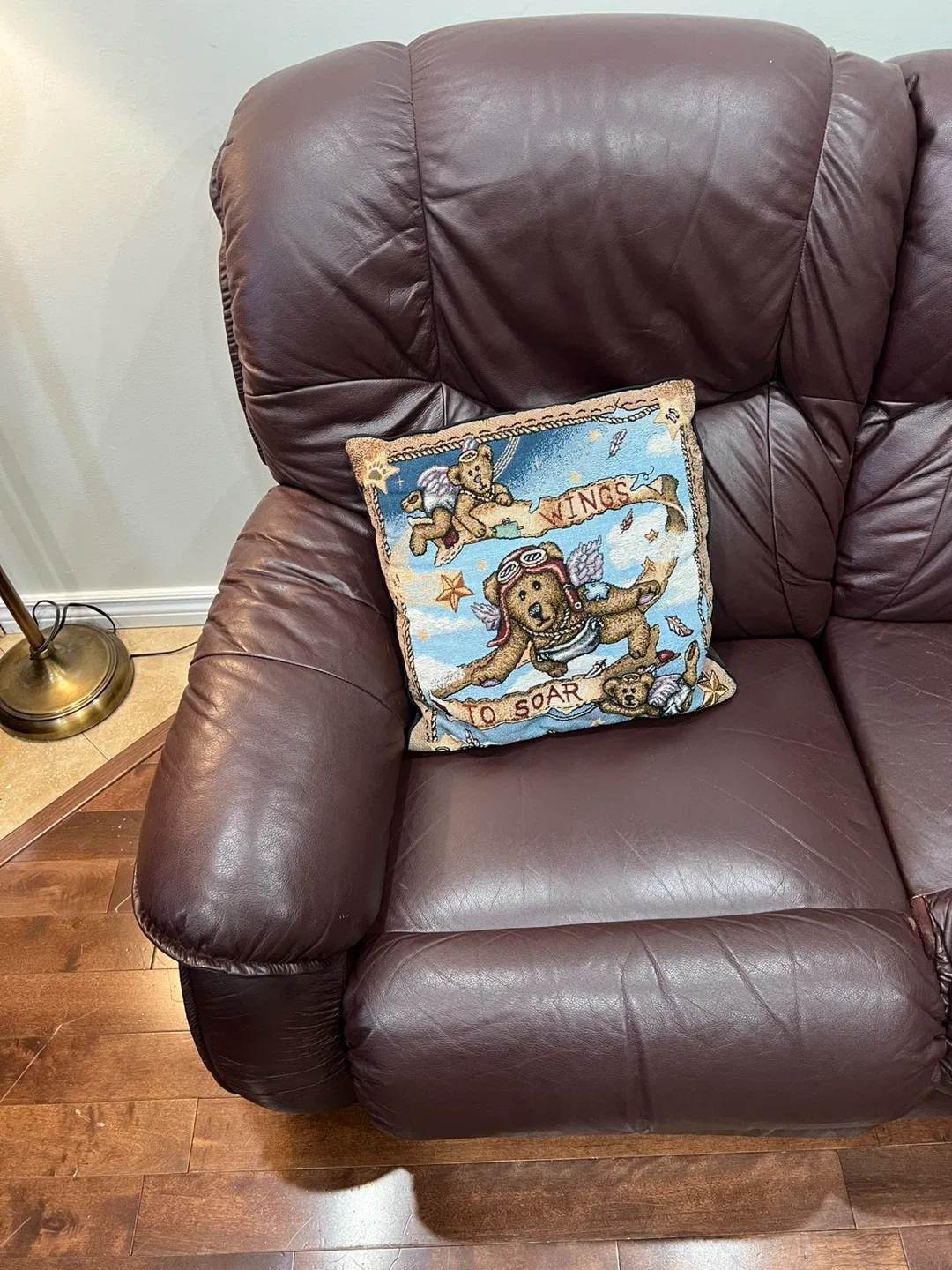 Brown Leather Reclining Sofa image indicator(4)