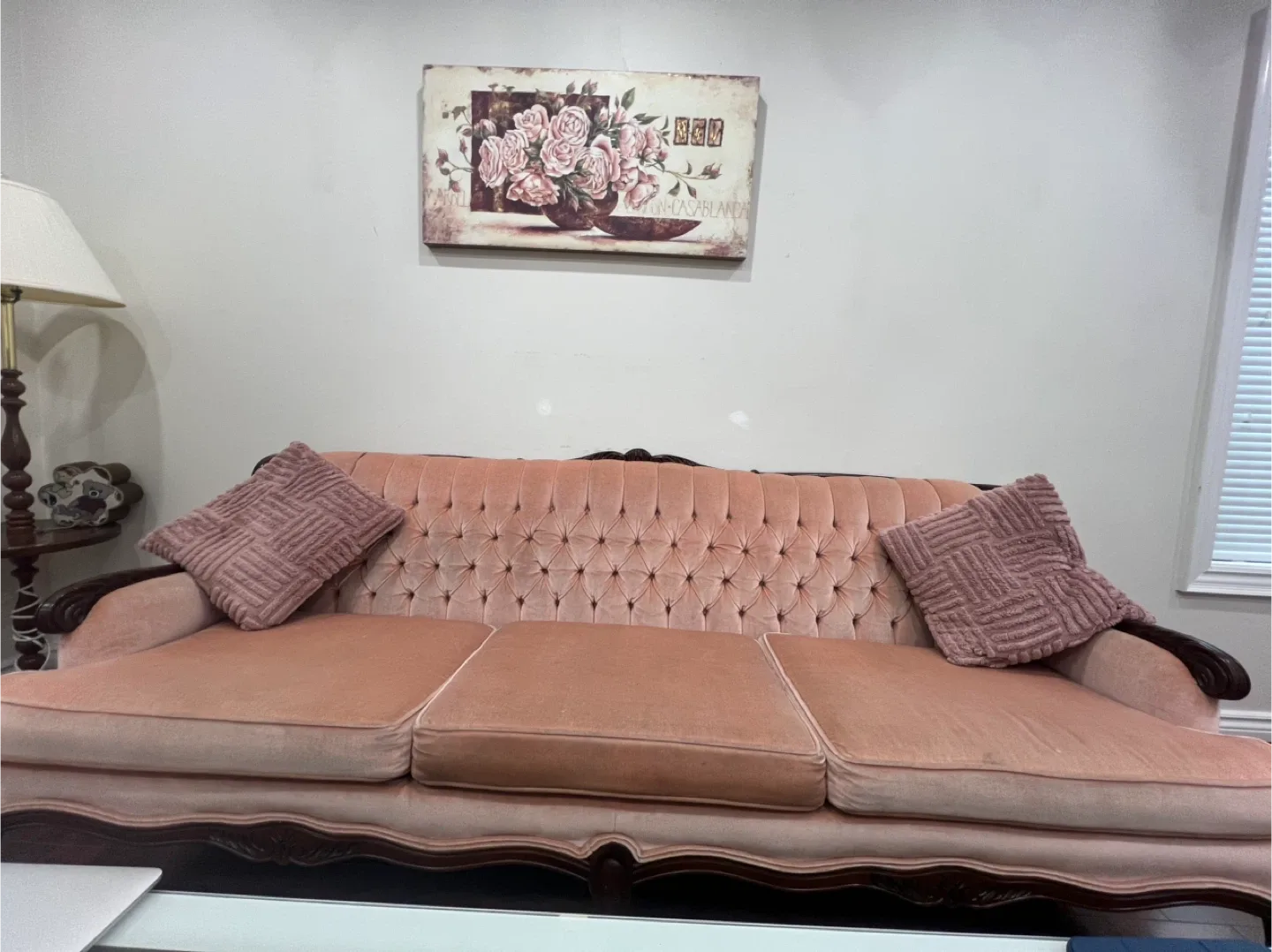 Vintage Pink Sofa & Armchair Set
