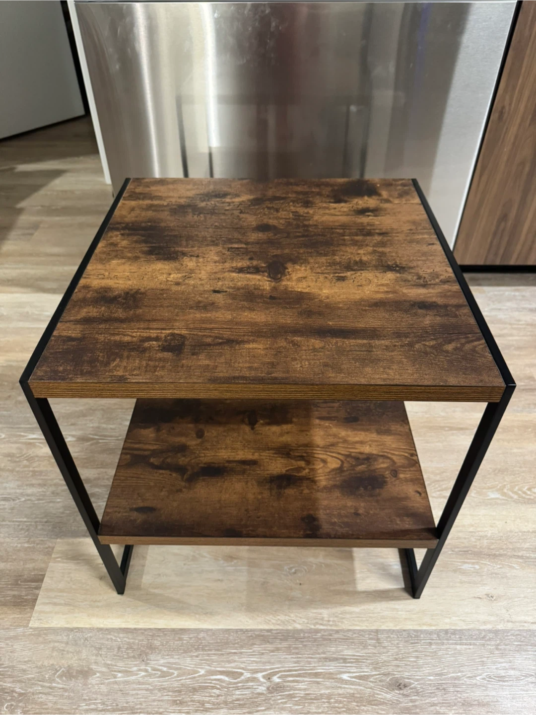 Brown & Black 2-Tier Side Table
