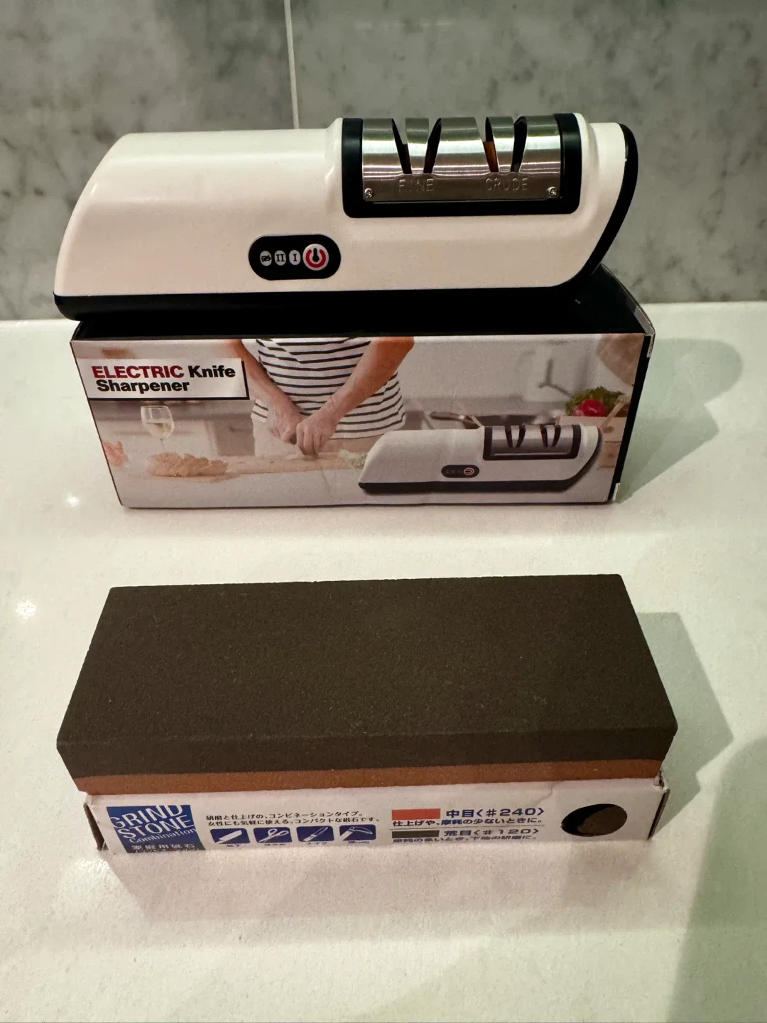 Electric Knife Sharpener + Sharpening Stone