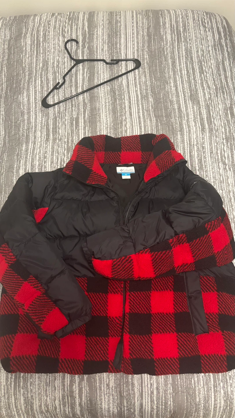 Columbia Red & Black Buffalo Plaid Puffer Jacket
