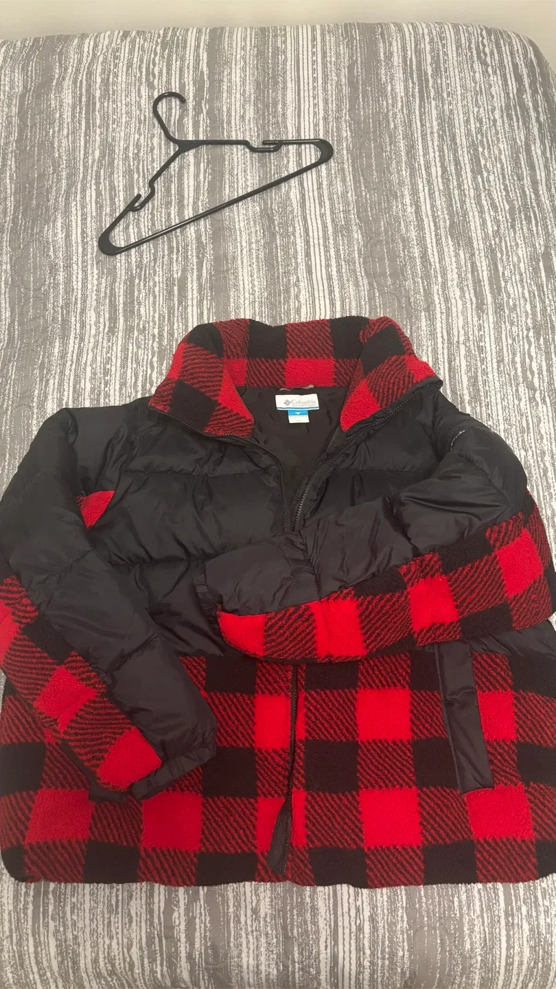 Columbia Red & Black Buffalo Plaid Puffer Jacket