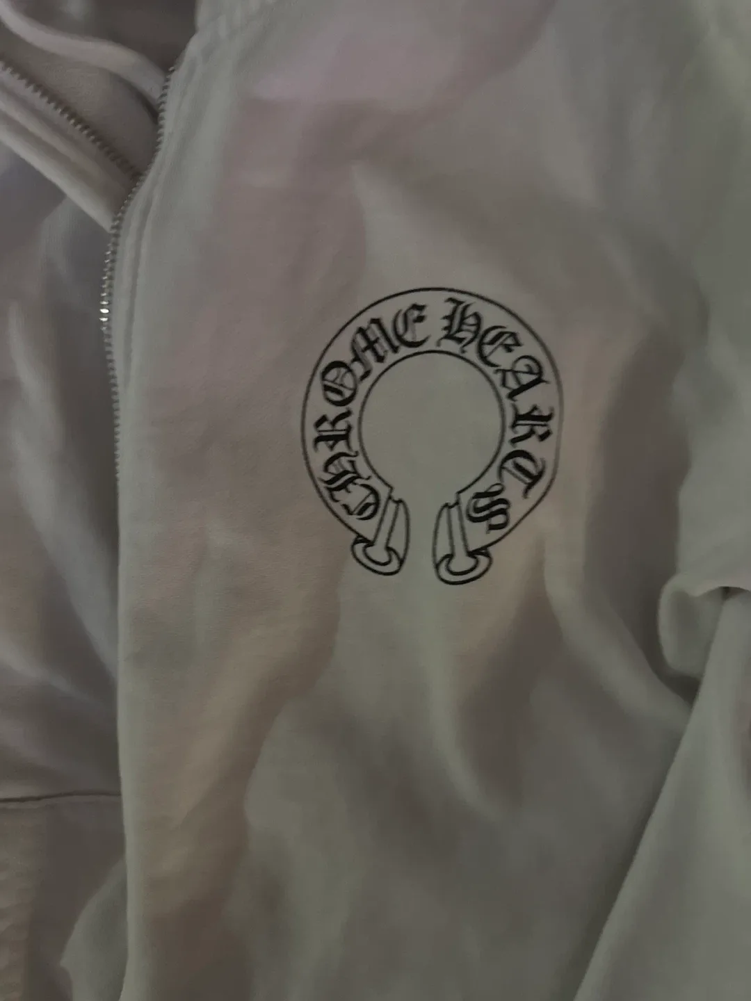 Chrome Hearts White Zip-Up Hoodie - Size S image indicator(2)