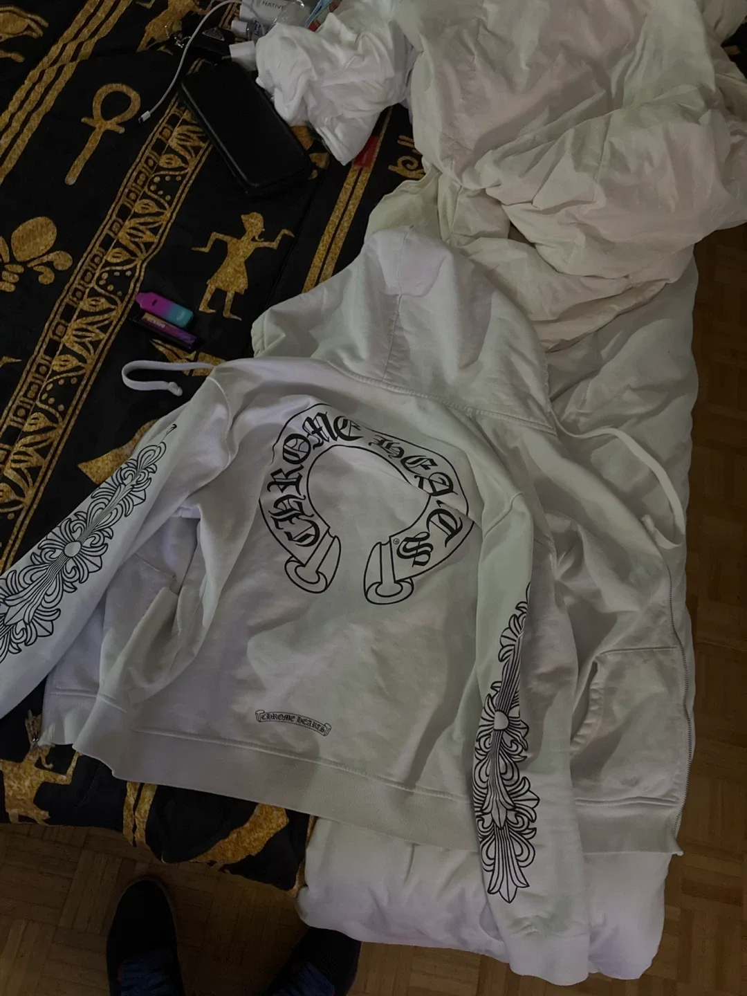 Chrome Hearts White Zip-Up Hoodie - Size S image indicator(10)