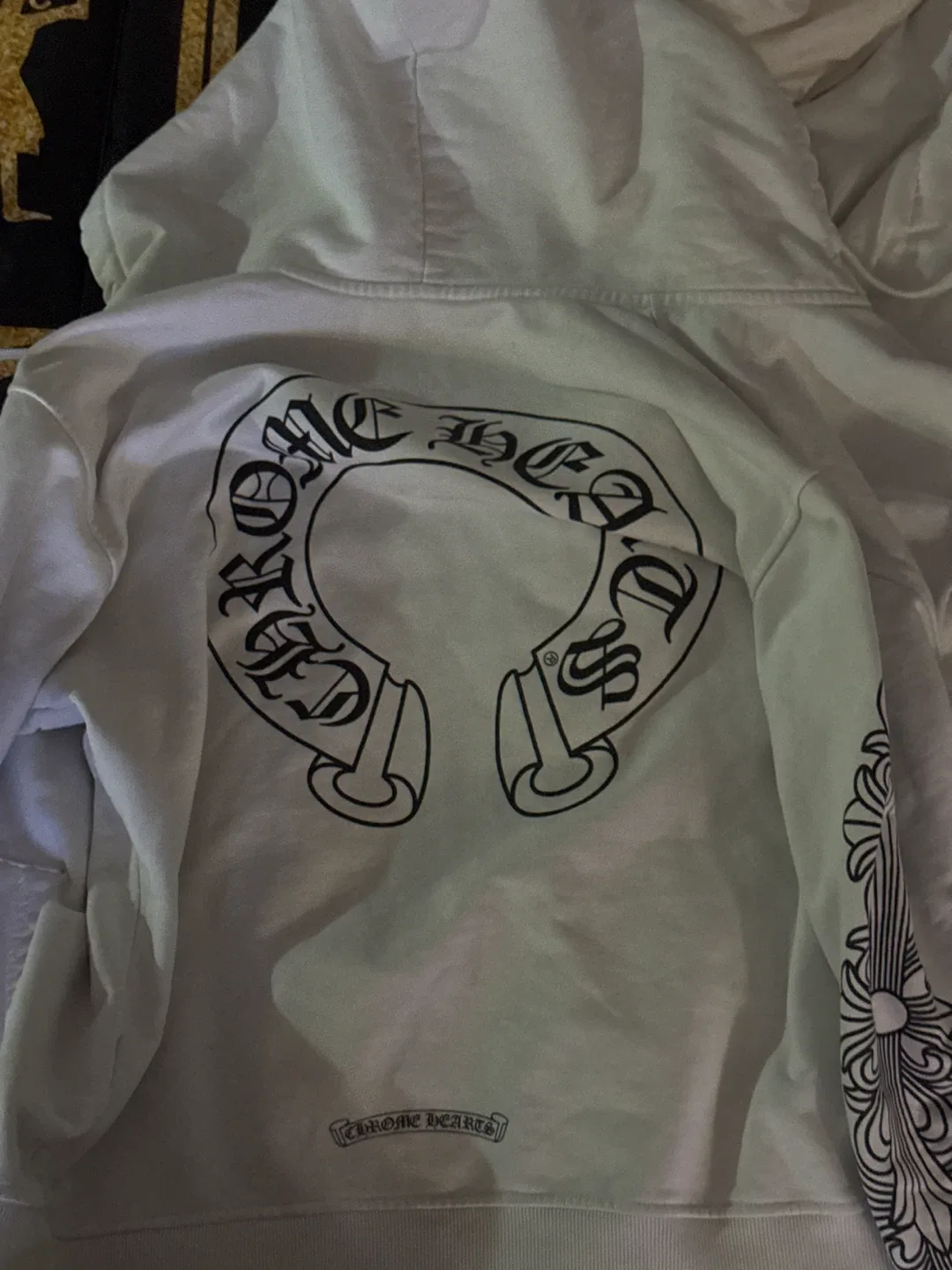 Chrome Hearts White Zip-Up Hoodie - Size S image indicator(9)