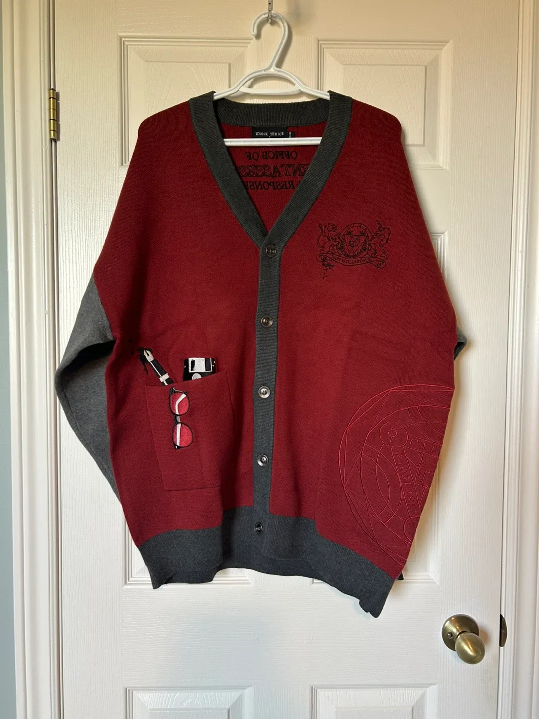 Knock Thrice Burgundy Cardigan image indicator(2)