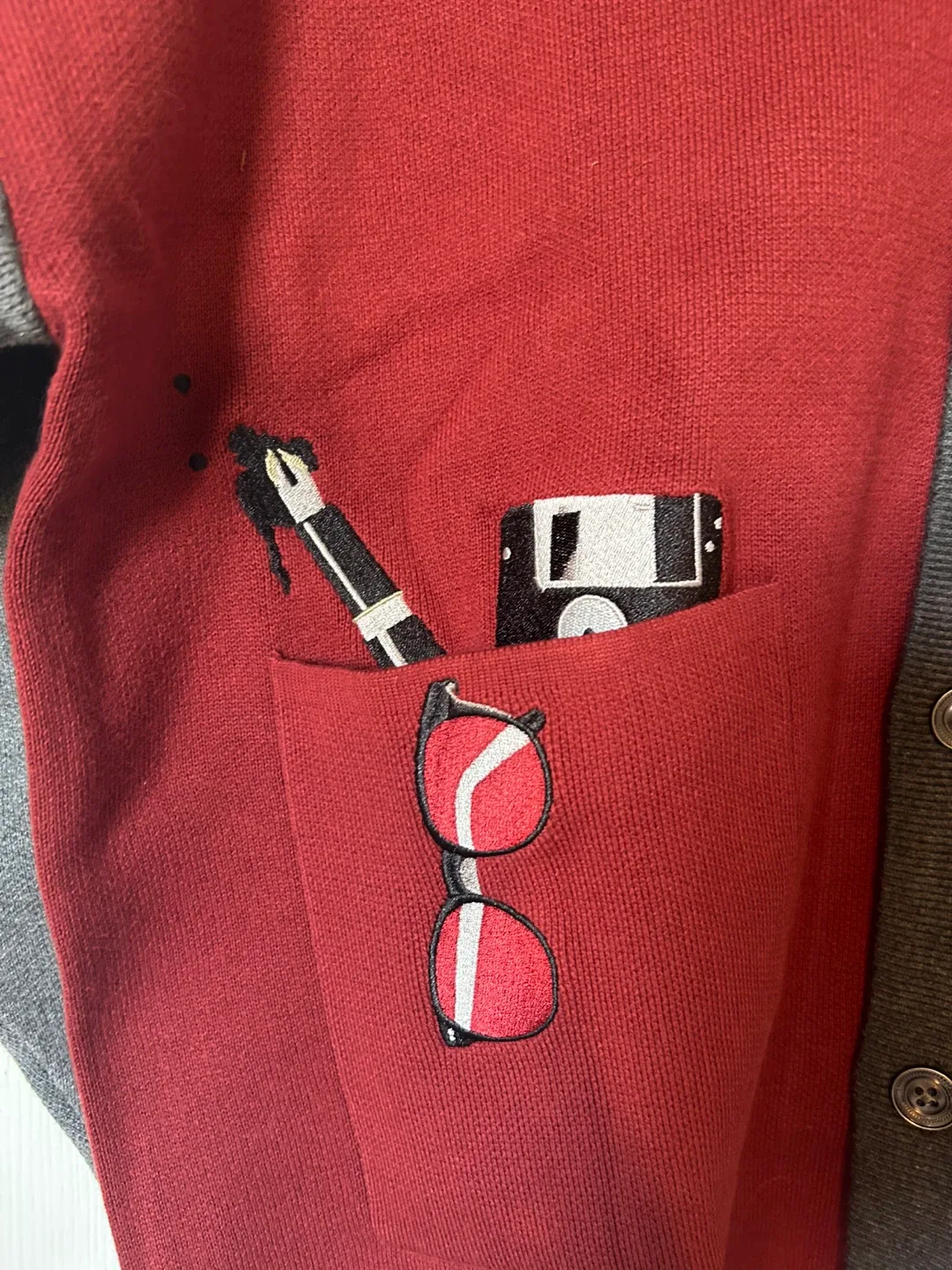 Knock Thrice Burgundy Cardigan image indicator(3)