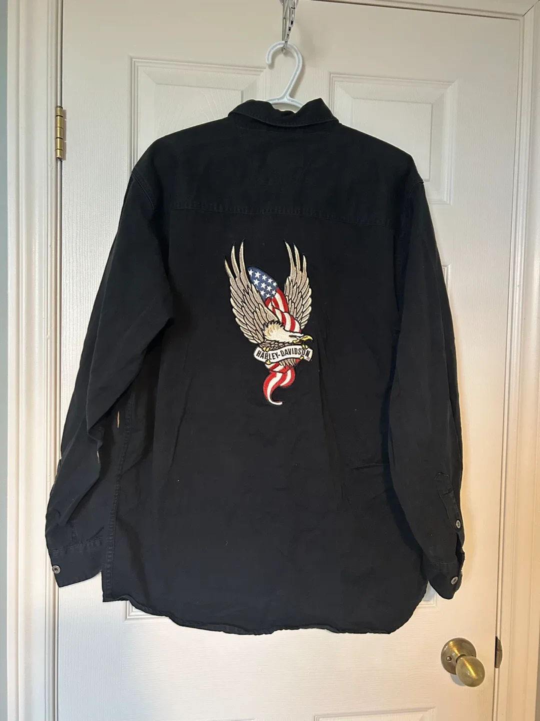 Harley-Davidson Black Button Up Shirt - L Tall