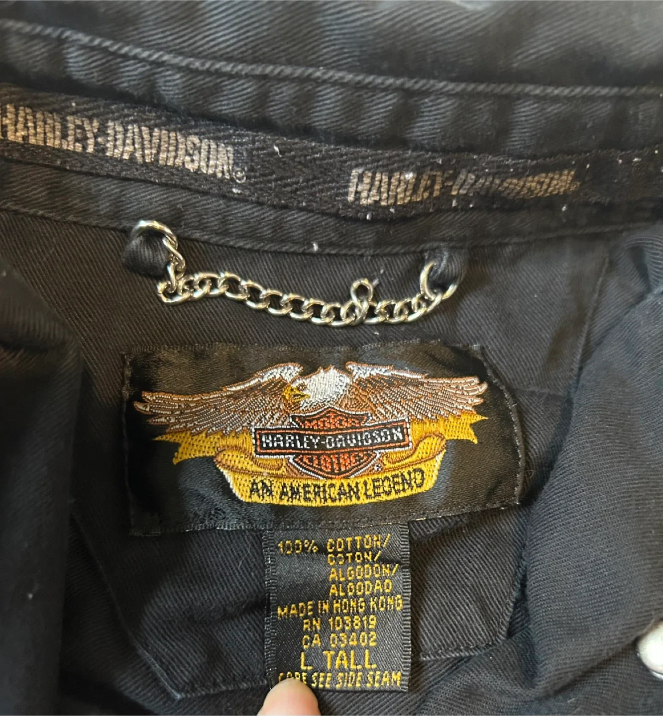 Harley-Davidson Black Button Up Shirt - L Tall image indicator(5)