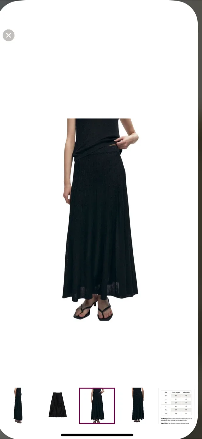 Kotn Black Pleated Maxi Skirt, Size XXL NEW WITH TAGS image indicator(4)