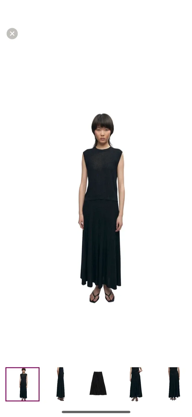 Kotn Black Pleated Maxi Skirt, Size XXL NEW WITH TAGS