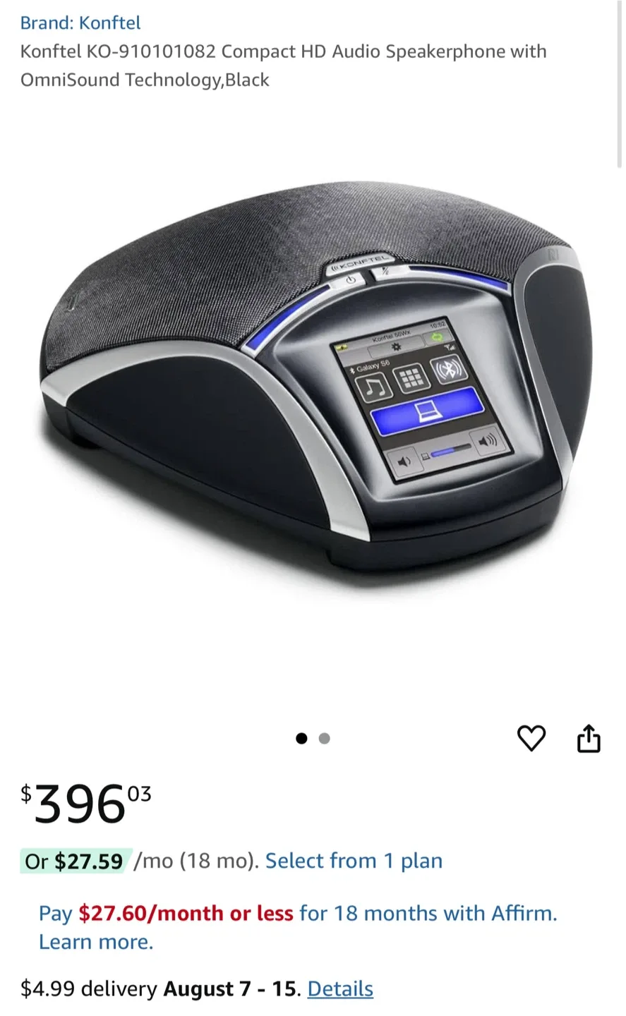 New Konftel KO-910101082 Compact HD Audio Speakerphone