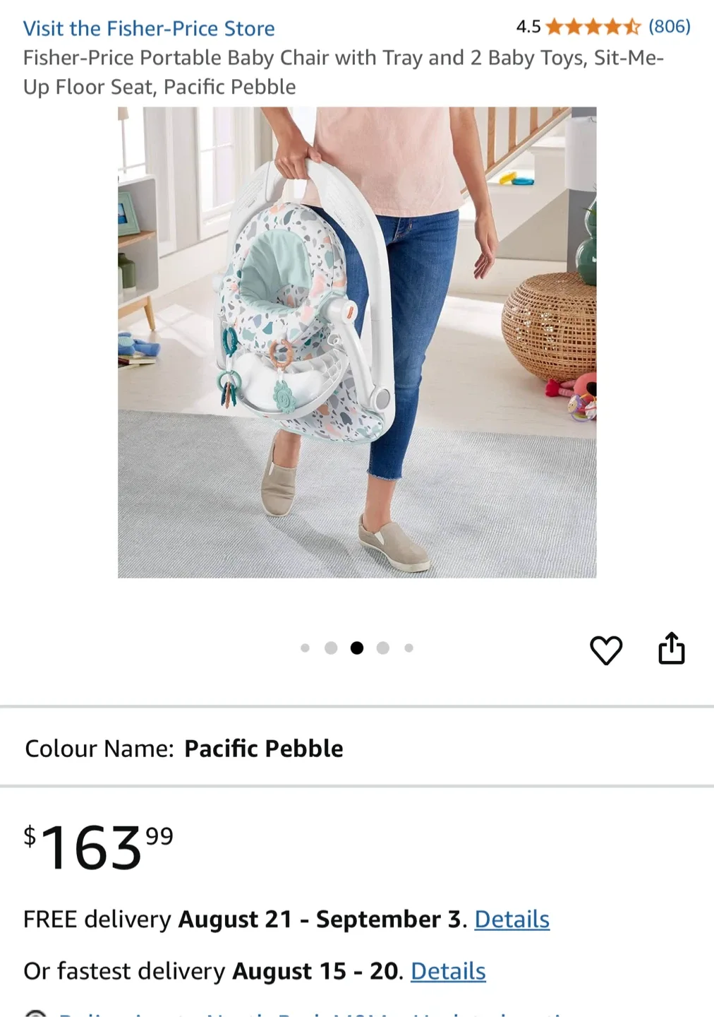 Fisher-Price Portable Baby Chair - Pacific Pebble