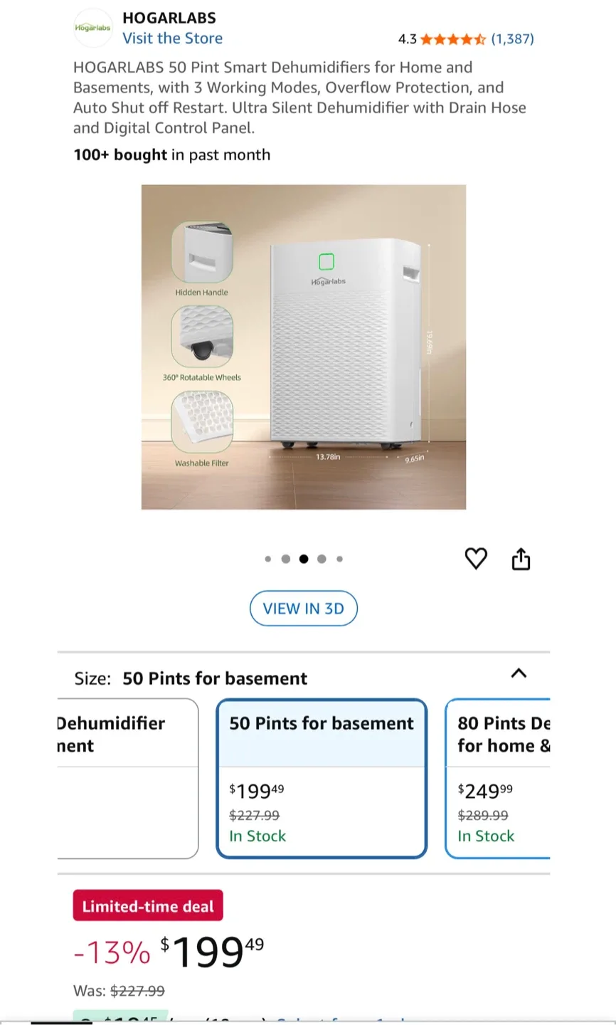 HOGARLABS 50 Pint Smart Dehumidifier image indicator(2)