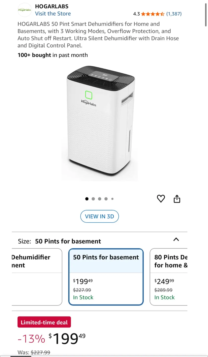 HOGARLABS 50 Pint Smart Dehumidifier image indicator(3)
