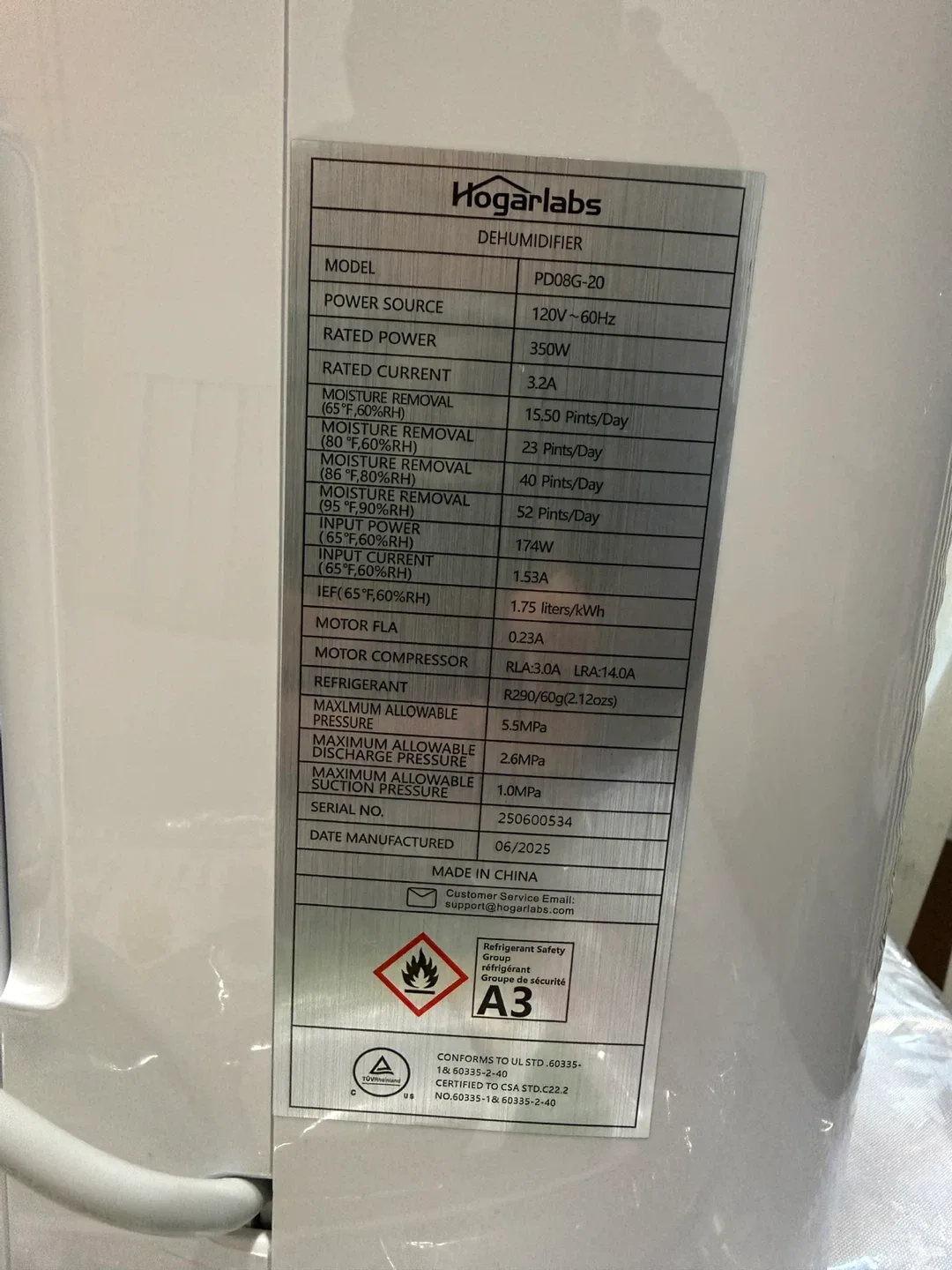 HOGARLABS 50 Pint Smart Dehumidifier image indicator(4)